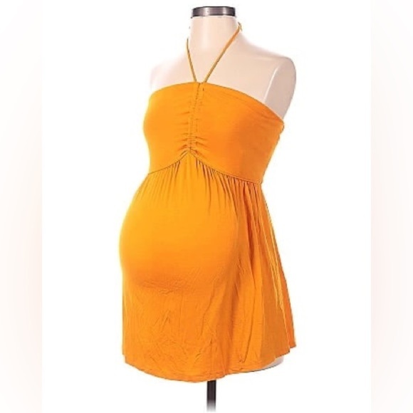 Babydoll Maternity Tank Top - Maternity By Ingrid & Isabel Orange Medium - Picture 1 of 12
